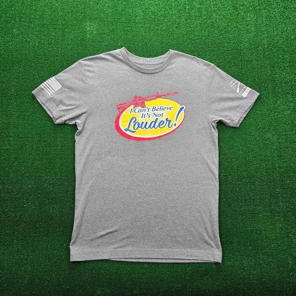 Grunt Style I Cant Believe Its Not Louder Graphic Tshirt‎ Mens Medium Gray Tee